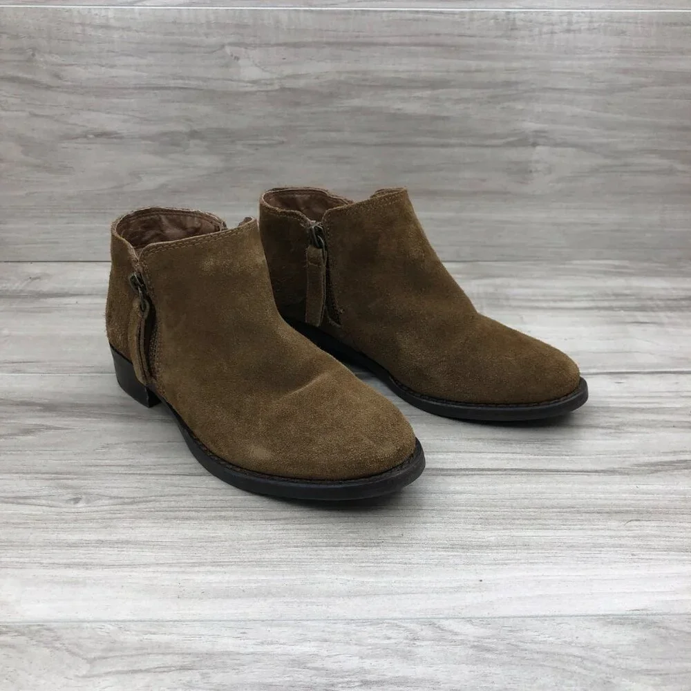 Ralph Lauren Ankle Boots Kids 13 Brown Suede Zip Booties